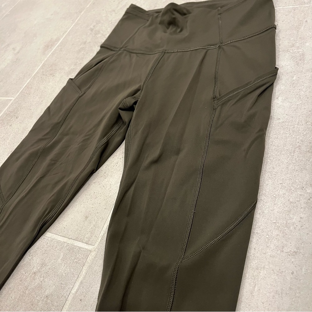 Lululemon dark olive leggings - Fast and Free Tight II 25"